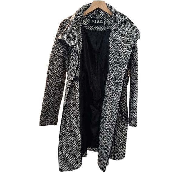 GUESS Houndstooth Black & White Button Up Coat – Medium - Picture 5 of 15